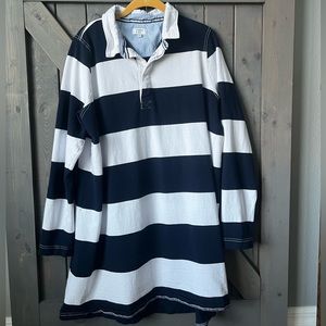 Blue & white striped crown & ivy rugby style dress